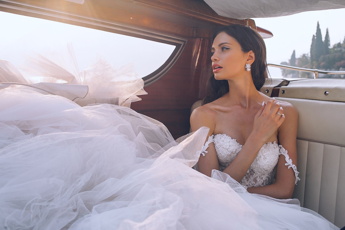 Vestido de novia con escote corazón
